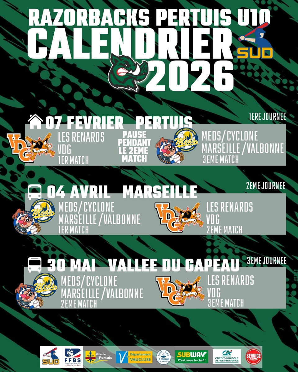 Calendrier U10