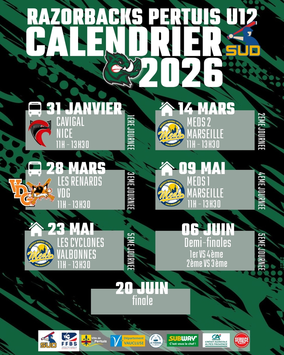 Calendrier U12